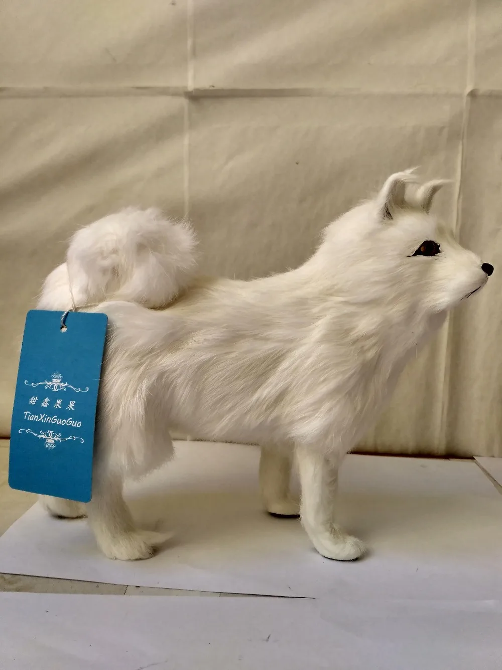 Имитация стоящей samoyed собаки Модель Смола &amp мех белая собака кукла около 24x8x20 см