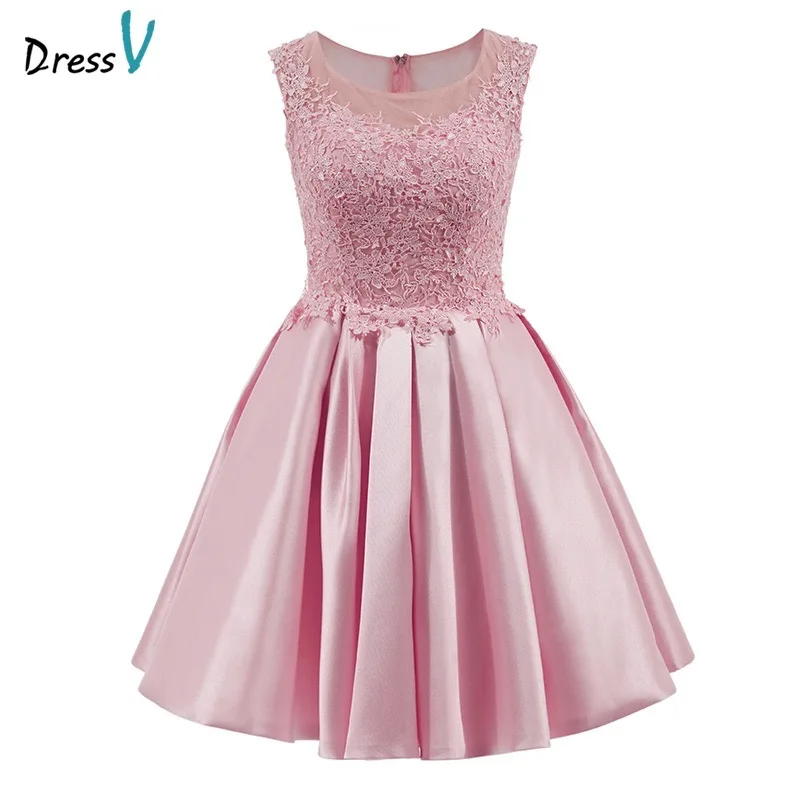 short chiffon homecoming dress with lace racerback