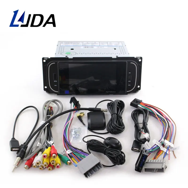 LJDA Android 10.0 1 Din Car Radio Multimedia Player GPS Navigation For Jeep Grand Cherokee Wrangler Sebring Dodge PT Cruiser RAM