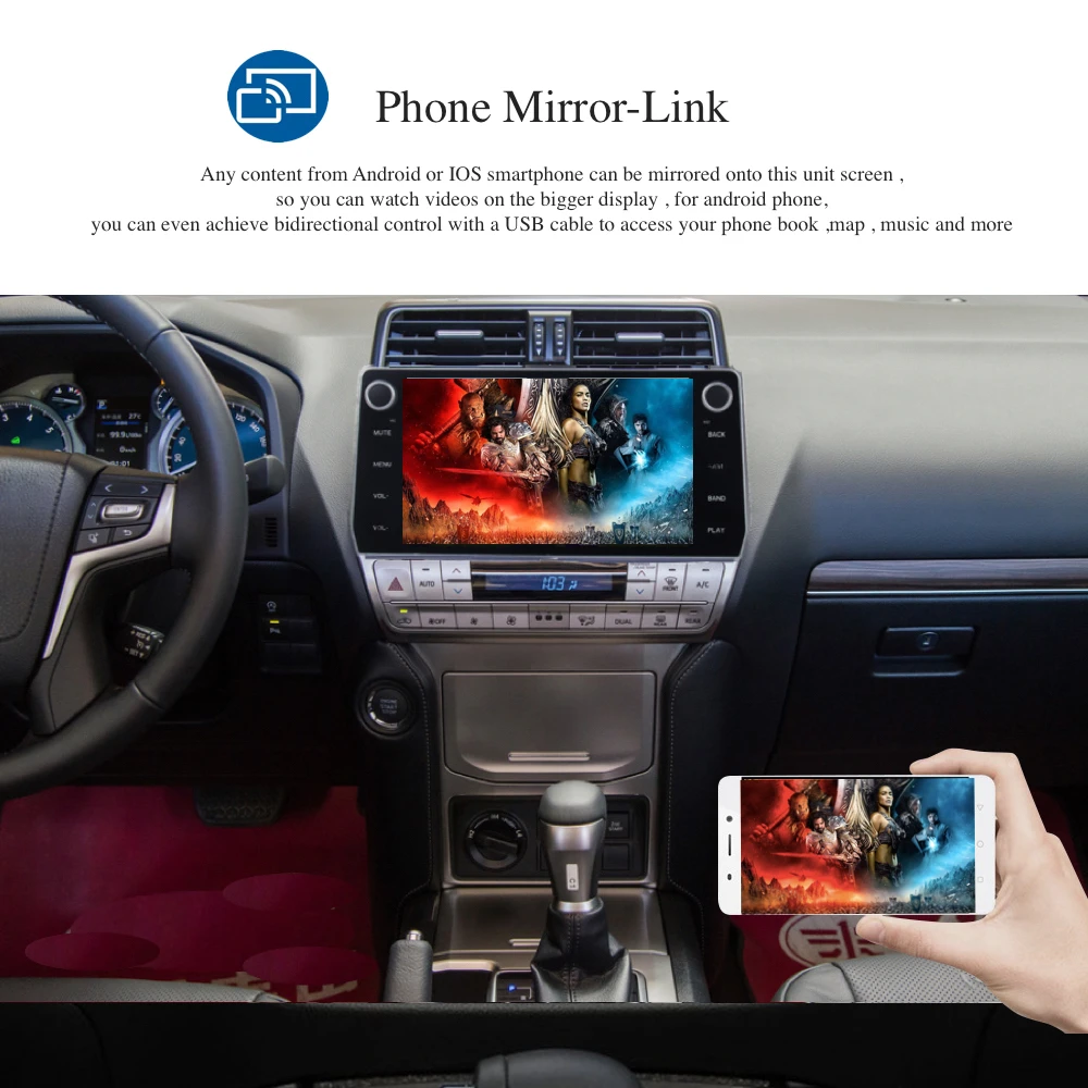 Flash Deal Android 8.0/7.1 2 din Car radio GPS  for Toyota Prado headunit 2018 with 10.2" Touch Screen support 360 Factory camera 4