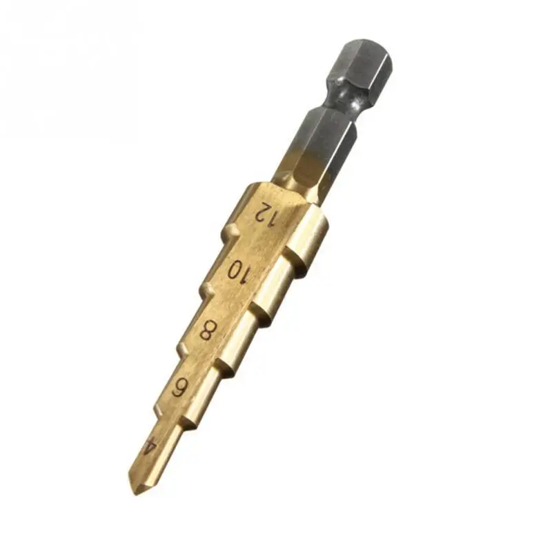 

4-12mm HSS Hex Shank Pagoda Step Drill Bit Hole Cutter Cut Tool for Wood Copper High Speed Steel Wood Drilling Power Tools