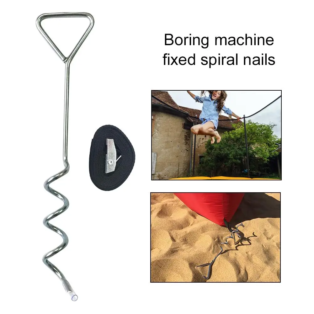 

1 Set Of Outdoor Tent Trampoline Fixed Spiral Nail Ground Anchor Ground Anchor Kit