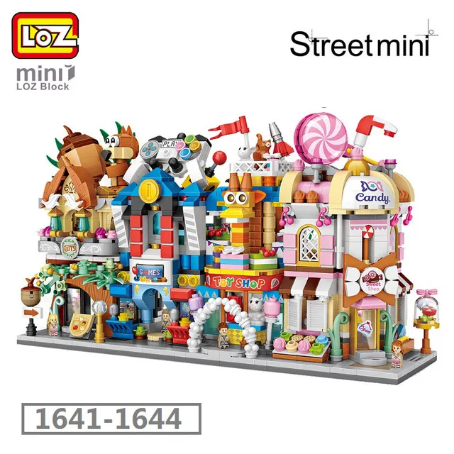 

LOZ Mini Blocks City View Nut shop toy store game hall candy stores Models Building block Christmas Toy for Children