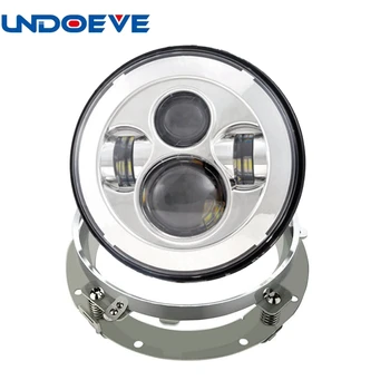 

For Motorcycles 7 Inch 40W Black Chrome Headlight High Low Beam Chrome Projector Headlamp Bulb