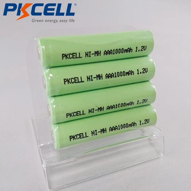 4 шт./лот перезаряжаемая батарея PKCELL NIMH AAA 1000mAh 1,2 V Ni-MH 3A для пайки с плоским верхом