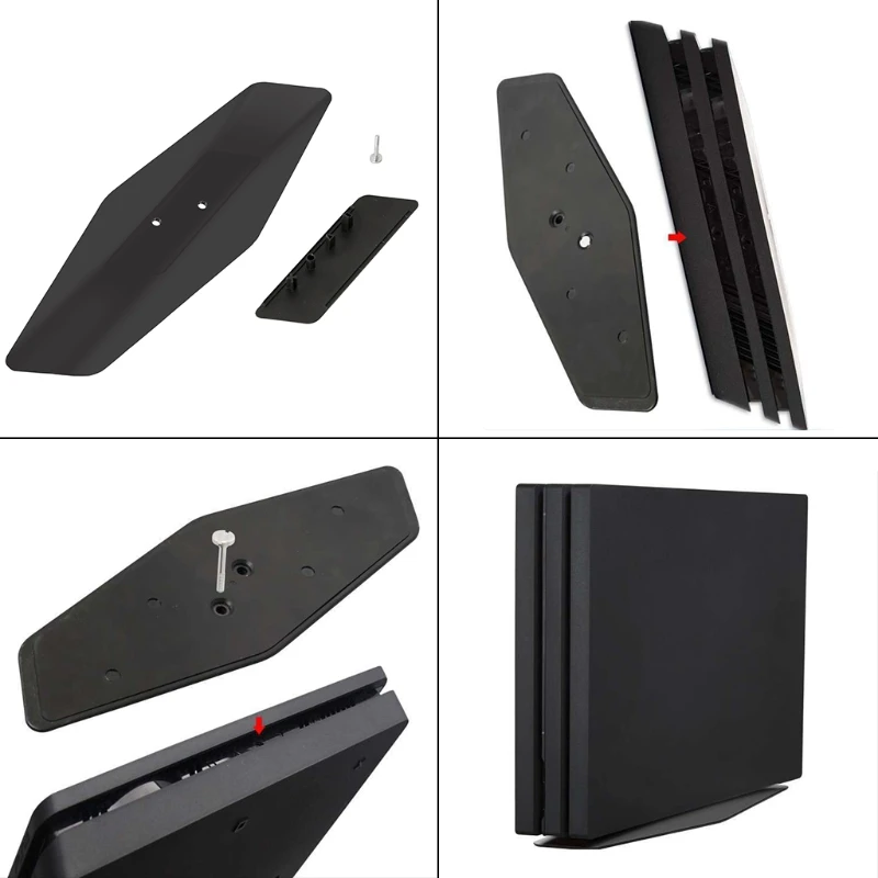 Черный Вертикальный защитный чехол с кронштейном для playstation 4 PS4 Pro SLIM