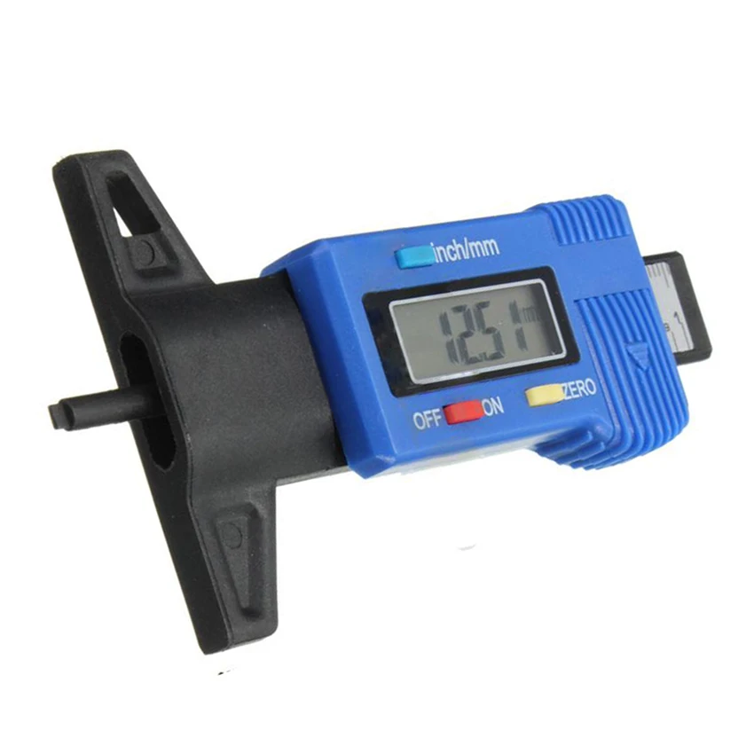 New LCD Display Digital Tyre Tire Tread Depth Gauge Brake Pad Tester