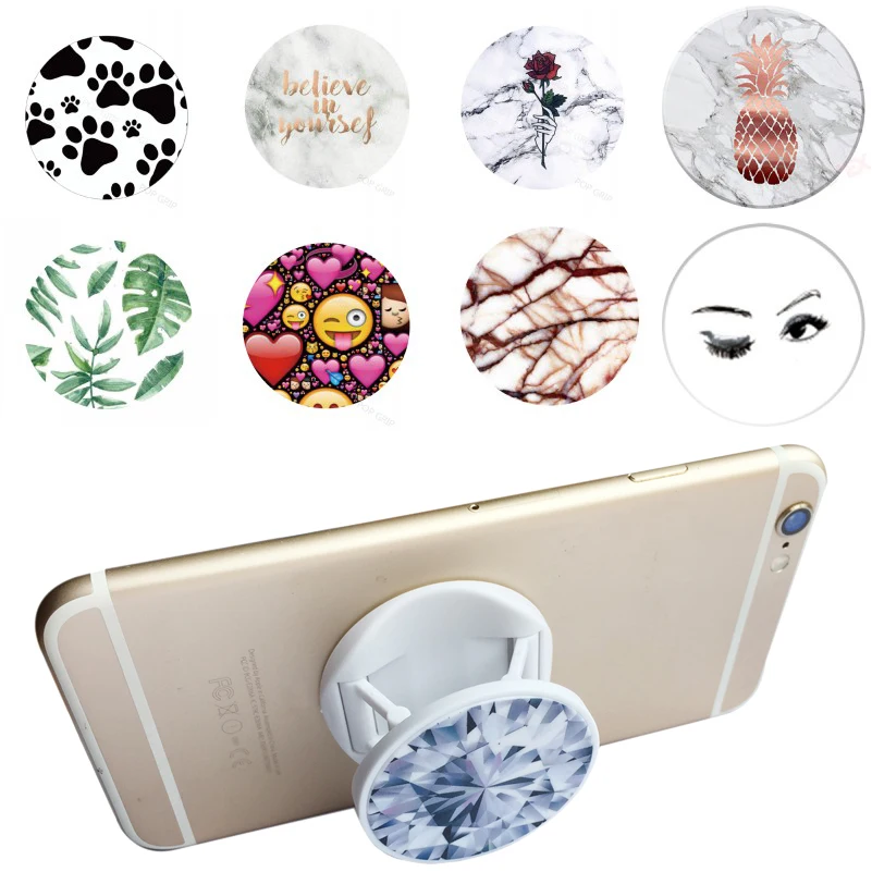

Mobile Holder Pineapple Marble Round Colorful Space Unicorn Phone Adjustable Stander Support Back Phone for iPhone xiaomi