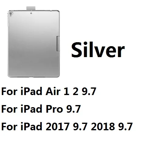 Чехол для iPad Pro 11 10,5 Air 10,5 7 цветов с подсветкой 360 Rotatio Беспроводная Bluetooth клавиатура чехол для iPad 9,7 дюймов - Цвет: For 2017189.7 Silver