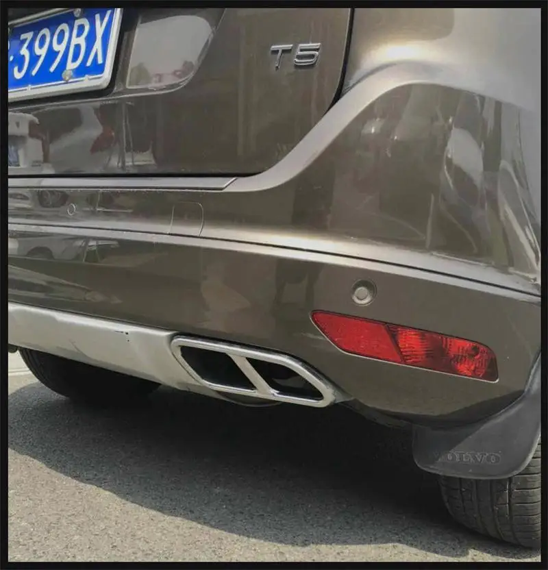 pour Volvo XC60 2014 2015 2016 2017 Voiture Queue Gorge Tuyau D'échappement Queue Tuyau D'échappement Couverture Silencieux Astuce Auto Accessoire D'échappement De Voiture 