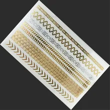 1pc New Temporary gilded Color Tattoo Gold Flash Tattoos Diamond Necklace Inspired Jewelry Paper sticker tatoo diy