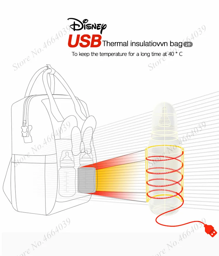 Диснеевская сумка для подгузников женская сумка для мамы и ребенка сумка для подгузников большая емкость непромокаемый Повседневный