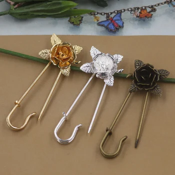 

100pcs/lot 20mm stereo flower brooch 50mm long (you can choose color )