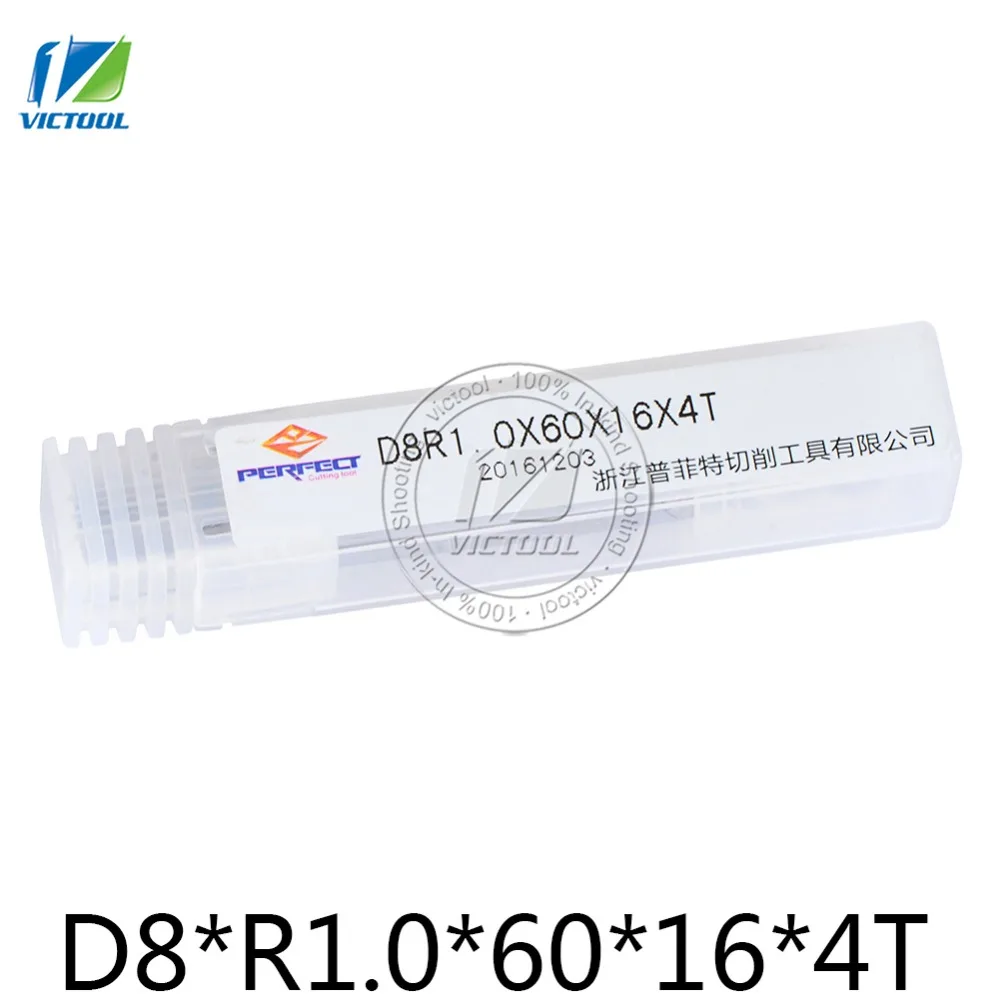

D8*R1.0*60*16*4T High Hardness Cermet Milling Cutter Machining Cast iron Stainless Steel 4-flute End Mills Straight Shank Tools