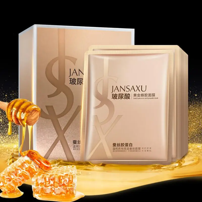 

Face Mask Gold Propolis Moisturizing Skin Care Masks for the Face Hyaluronic Acid Oil-control Silk Sheet Mask