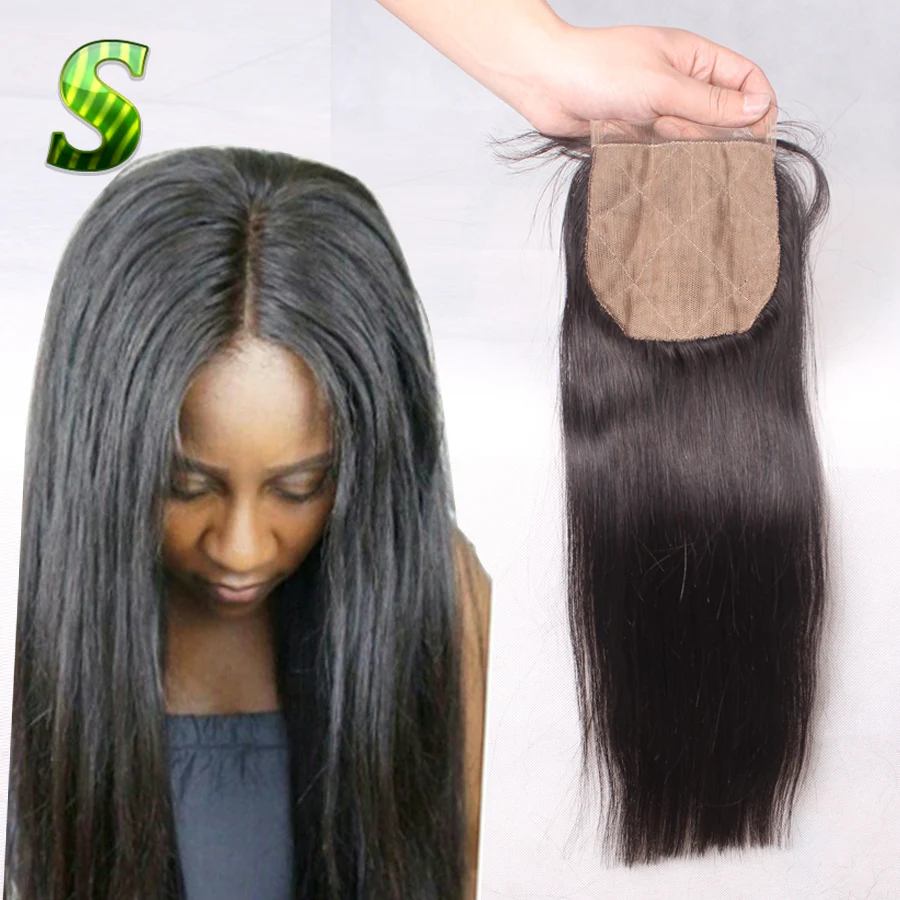 

Cheap Peruvian Silk Closure Straight Human Hair Silk Base Closure Bleached Knots 4x4 Free Middle 3 Part Silk Base Lace Closure