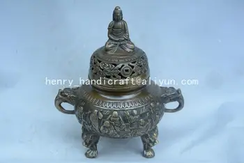 

Antique QingDransty brass incense burner,Statue of Buddha,Decoration,Collection&Adornment,Free shipping