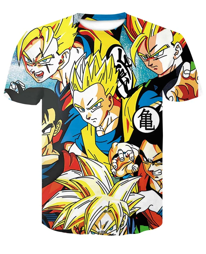 3D футболка с принтом Dragon Ball Z Goku Super Saiyan God, красная и синяя футболка с принтом Vegito футболка с рисунком летняя футболка, S-4XL