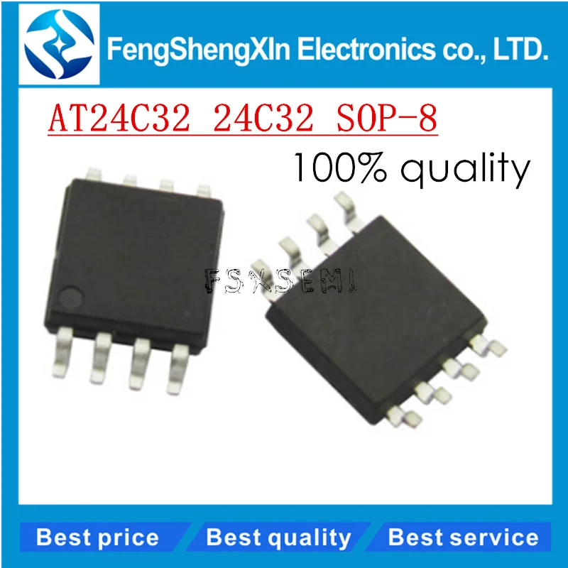 100pcs/lot New AT24C32 24C32 24C32N 24C32AN SOP 8 Block/serial EEPROM ...