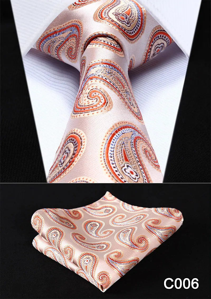 Мужской галстук, квадратный, классический, вечерние, для свадьбы, Пейсли, 3,4 дюймов, Шелковый, модный, s, очень длинный галстук, XL, Набор платков и галстуков# C0 - Цвет: C006