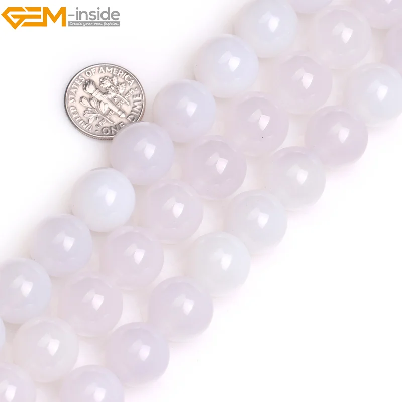 Бусы из камня Агата самодельные круглые белые 6 14 мм 15 дюймов|stone beads|beads for jewelry