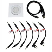6 в 1 USB кабель для программирования для YAESU BAOFENG UV-5R BF-888S для KENWOOD для Motorola для ICOM радио Puxing Walkie Talkie C9002A