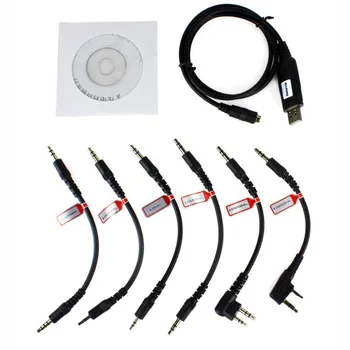 

6 in 1 USB Programming Cable For YAESU BAOFENG UV-5R BF-888S For KENWOOD For Motorola For ICOM PUXING Radio Walkie Talkie C9002A