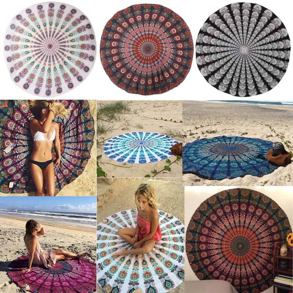 

Women Indian Mandala Round Beach Boho Gypsy Bikini Cover Scarf Hippie Swimwear