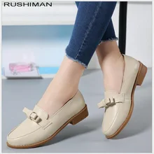 Карамельный цвет женские лоферы с бантиком без каблука повседневная женская обувь на плоской подошве обувь на мягкой подошве противоскольжения туфли-оксфорды 35-40