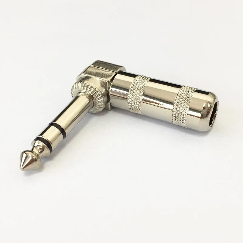 6.35mm male right angle connector microphone plug big 3 core soldering 6 35mm jack audio cable to 6 35mm jack male mono gold plated for instrument guitar mixer amplifier bass 1m 2m 3m 5m