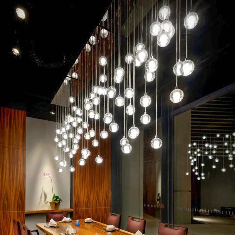 

Crystal Bubble Led Pendant lights Living room Bedroom Hanglamp Hotel Hall Pendant Lamp