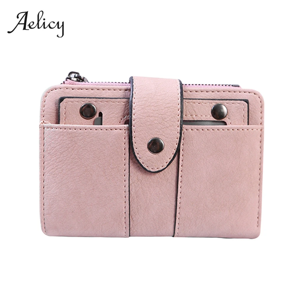 

Aelicy Women Short Purses Casual PU Leather Lady Snap Fastener Short Clutch Wallets Small Matte Women Wallet Female Purse