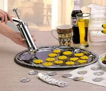 

Household Biscuit Machine Buttter Cookies Marker Pump Press Machine Cake Decor + 20 Molds 4 Nozzles