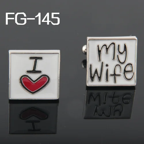 

Fashion Cufflinks FREE SHIPPING:High Quality Cufflinks For Men FIGURE 2016Cuff Links I Love My Wife Wholesales
