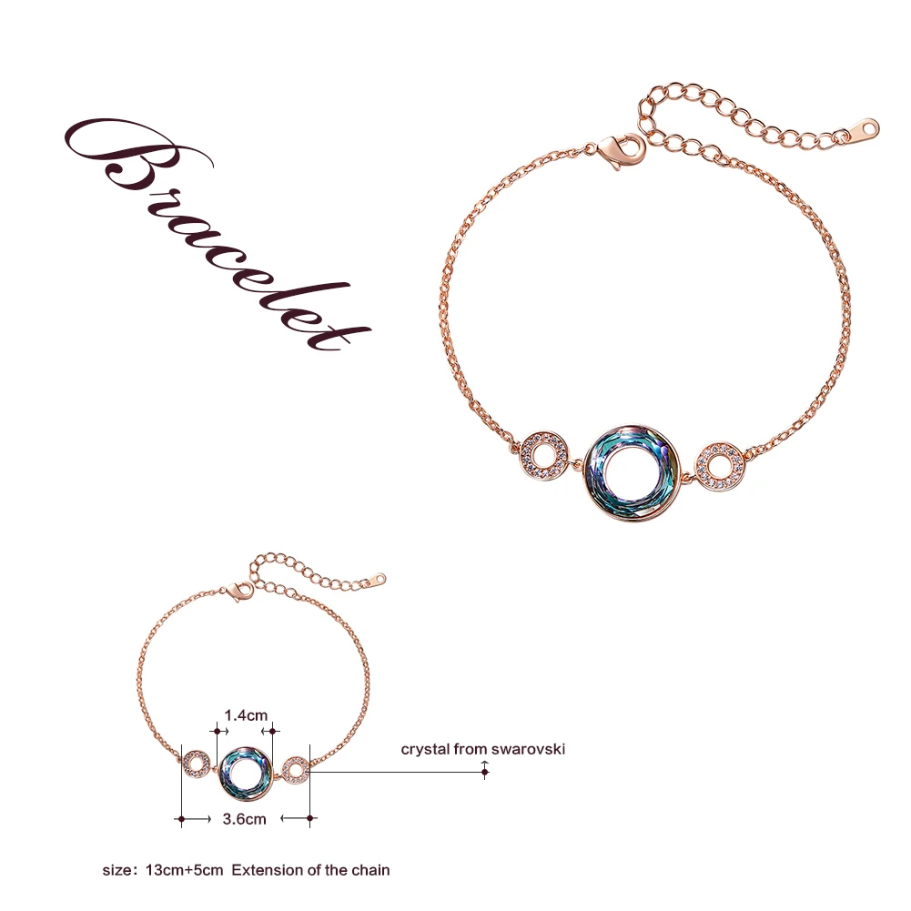 Женские золотые браслеты CDE украшенные кристаллами Swarovski модные круглые подарок