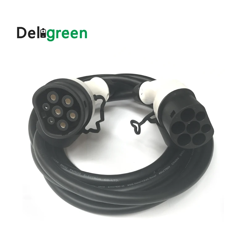 Deligreen 32A Cable Type 2 to Type 2 IEC62196 EV Charging Plug DUOSIDA With 1 Meter TUV/UL Deligreen 32A Cable Type 2 to Type 2 IEC62196 EV Charging Plug DUOSIDA With 1 Meter TUV/UL