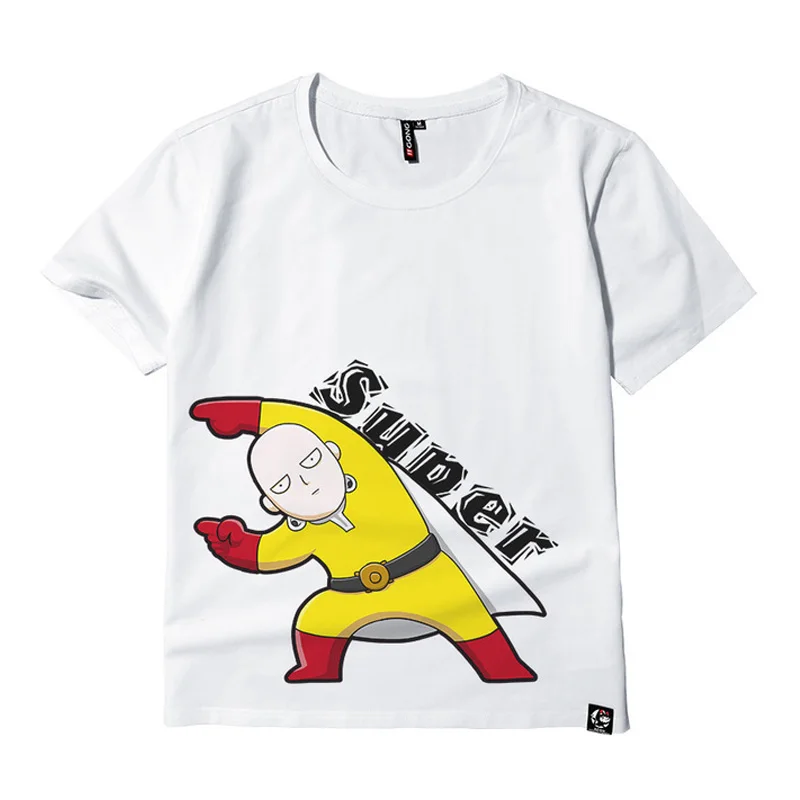 Cosroad One Punch Man Saitama футболка для косплея Mob Psycho 100 Мужская и женская с коротким