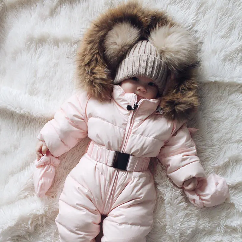 Menoea/детские комбинезоны, новинка года, зимняя теплая одежда для малышей Модная однотонная одежда с капюшоном для малышей хлопковый комбинезон, детская одежда на возраст от 0 до 24 месяцев - Цвет: AZ1874 Pink