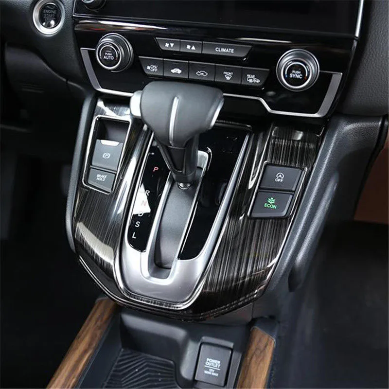 Look Interior Gear Panel Moulding Cover Trim Carbon Fiber For Honda CR-V 2017-18