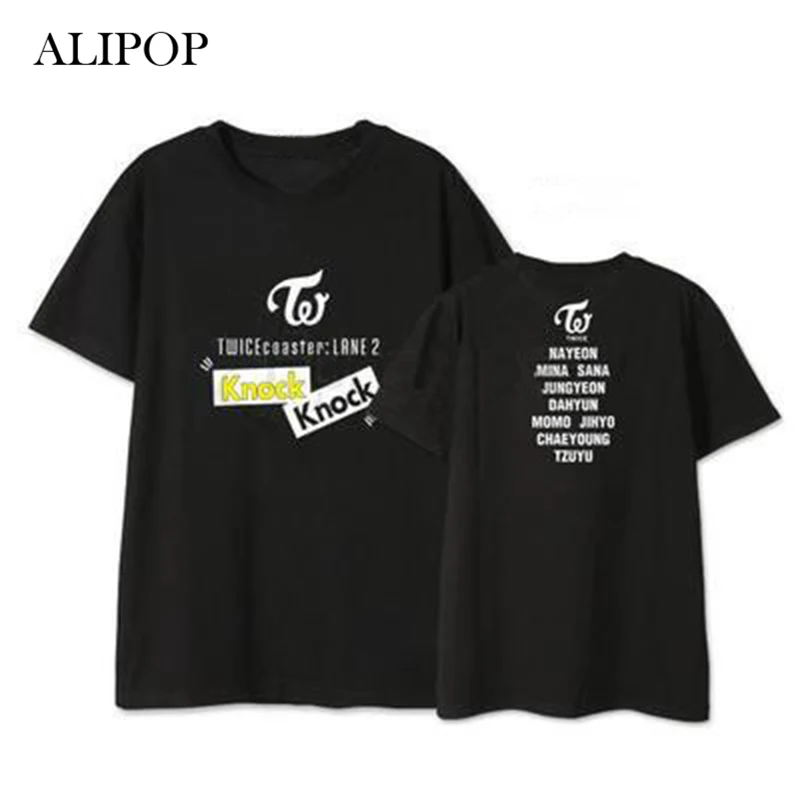 ALIPOP Kpop TWICE KNOCK Album Shirts K-POP Casual Cotton Clothes Tshirt T Shirt Short Sleeve Tops T-shirt DX421 | Женская одежда