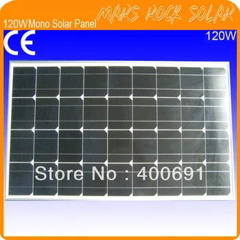 

120W 18V Monocrystalline Solar Panel Module with 36pcs A Grade Solar Cells, IP65 Waterproof, Nice Appearance, Power Warranty