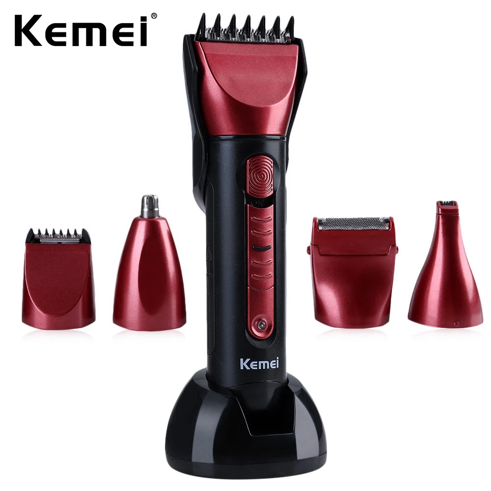 

Kemei8058 New Electric 5 in 1 Hair Clipper Rechargeable Hair Trimmer Shaver Razor Waterproof Cordless Adjustable Clipper
