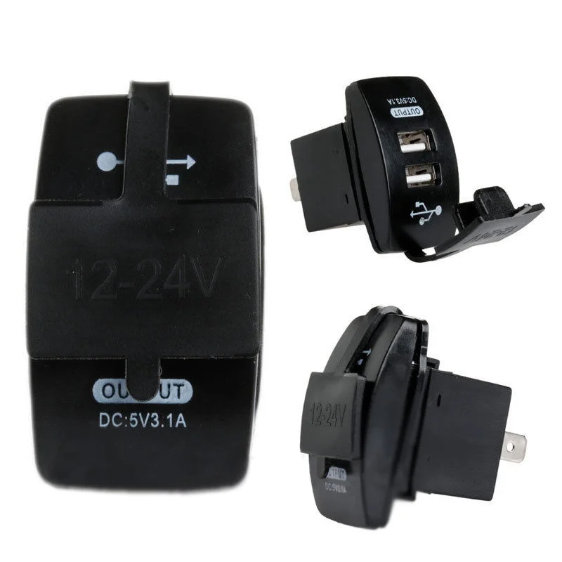 1 шт. универсальное USB Автомобильное зарядное устройство 12 в двойной порт USB Автомобильное зарядное устройство адаптер розетка переключатель стиль