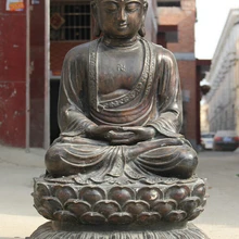 USPS в США S2233 3" Большие Тибет Буддизм Бронзовый Сиденья лотоса Шакьямуни Будда Амитабха Статуя