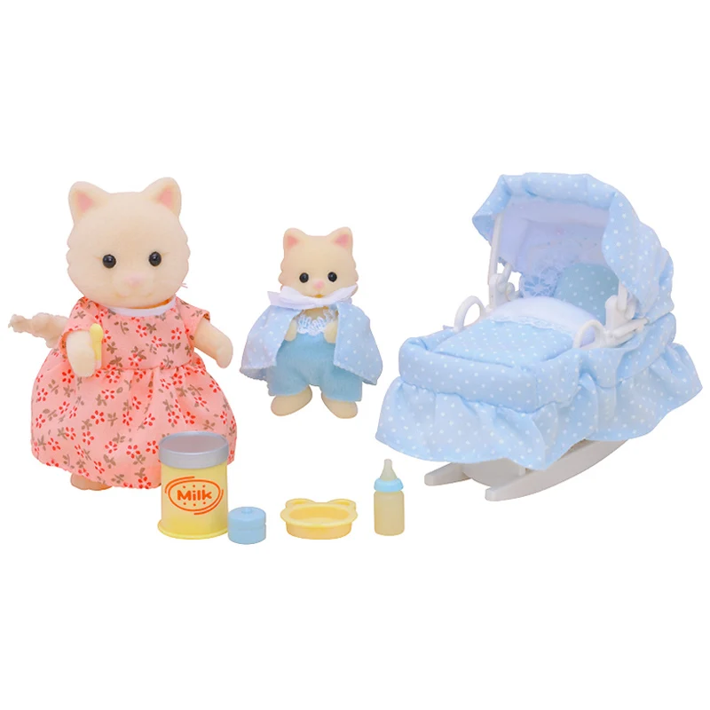 Sylvanian Families кукольный домик мебель фигурка игрушки куклы кошка мама и ребенок Колыбель Набор#22348