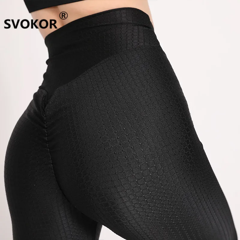 

SVOKOR Ruching push up leggings for fitness clothing 2018 bodybuilding sexy legging sportswear athleisure black women's pants