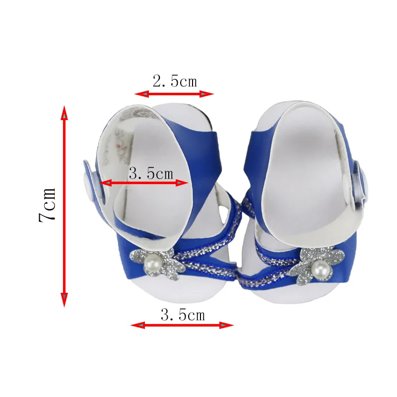 Doll-Shoes-Flower-Flower-Blue-Sandals-For-18-Inch-For-Our-Generation-Doll-Little-Shoes-Doll