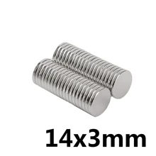 10 шт. объемные Маленькие Круглые неодимовые Дисковые магниты NdFeB диаметром 14 мм x 3 мм N35 Супер мощный сильный редкоземельный магнит NdFeB