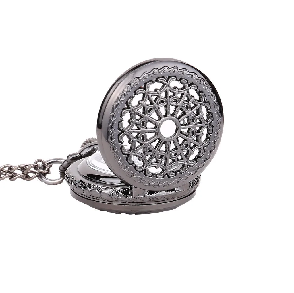 Винтажные маленькие карманные часы с круглым циферблатом, черные, с сетчатым покрытием, кварцевые карманные часы, reloj de bolsillo montre de poche cep saati