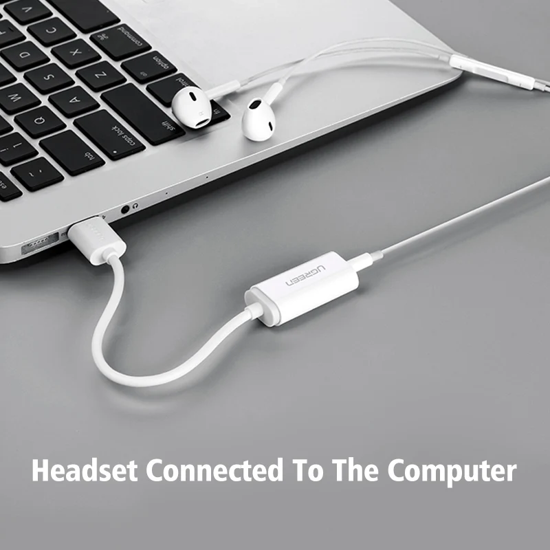 Внешняя звуковая карта Ugreen с USB аудио адаптер для микрофона динамик разъемом 3 5 мм